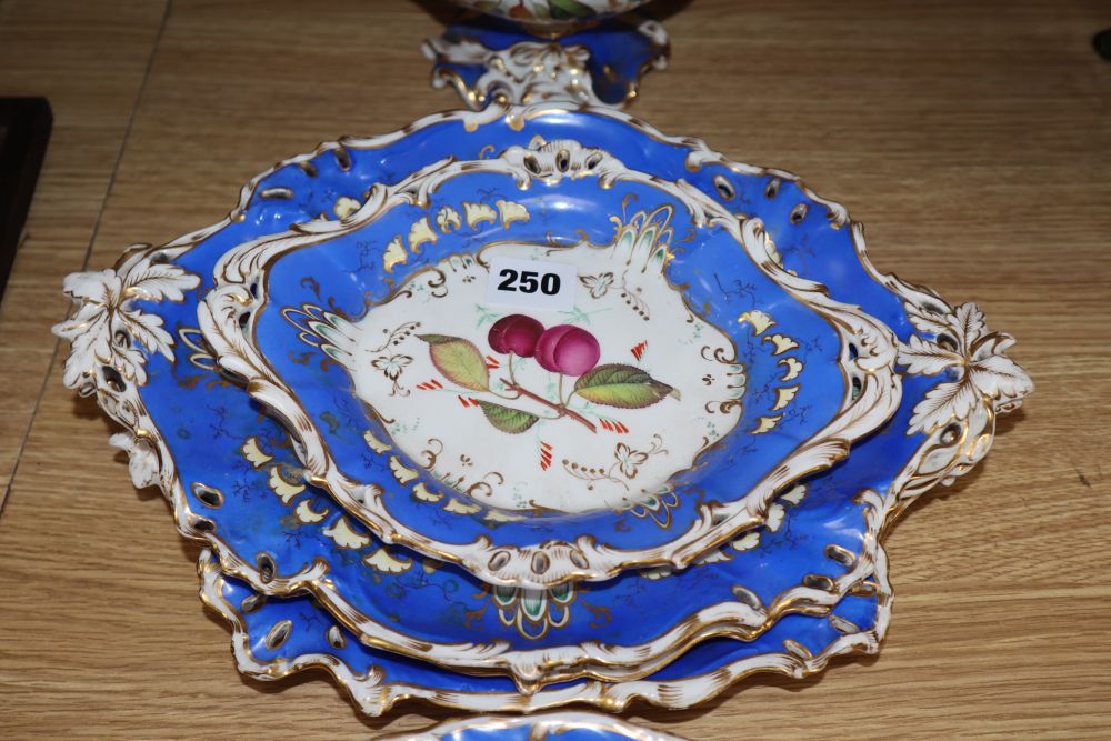 A Victorian Continental porcelain part dessert service